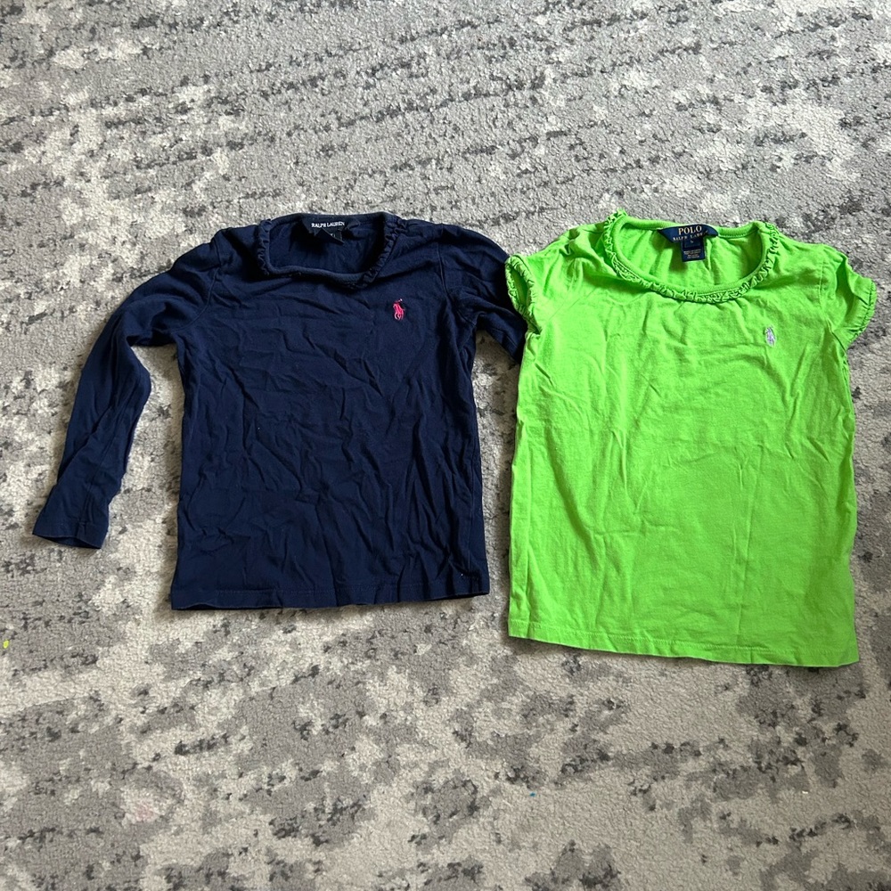 Girls Polo Ralph Lauren Tees. Size 4 and 5